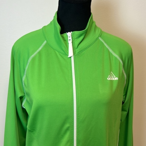 Adidas Green & White Zip Up Sz L - Picture 5 of 10